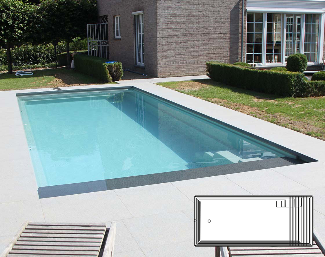 pool tillverkad i glasfiber från compasspools